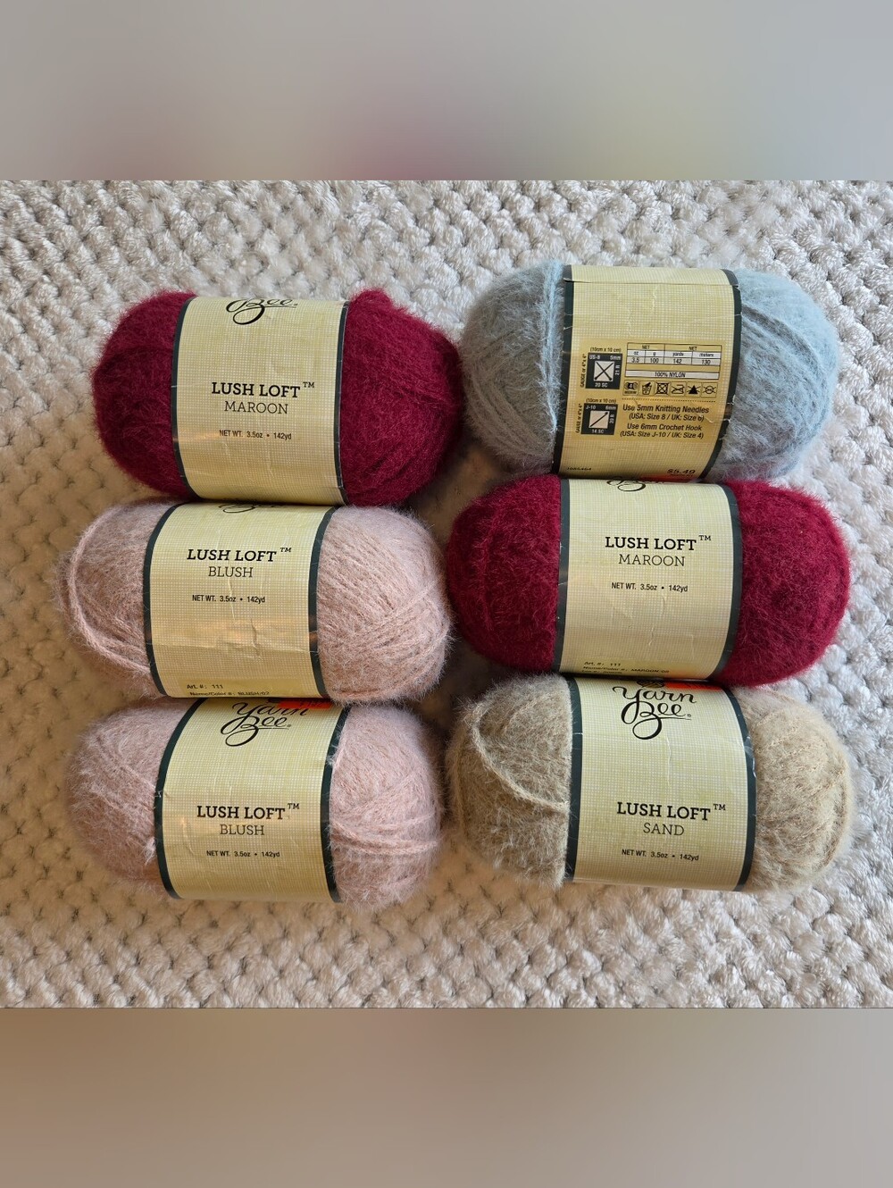 HOBBY LOBBY YARN BEE LUSH LOFT YARN LOT OF 6